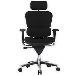 HomeRoots Deluxe Ergonomic Leather Office Chair in Black