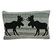HomeRoots Moose Lodge Oblong Throw Pillow Cover in Grey