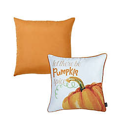 HomeRoots Pumpkin Pie Throw Pillow Covers in Orange (Set of 4)