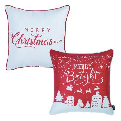 HomeRoots&trade; Merry Christmas Throw Pillow Covers (Set of 2)