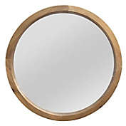 HomeRoots Chic Round 20-Inch Square Wall Mirror in Light Natural