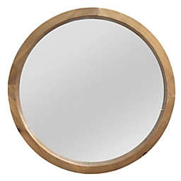 HomeRoots Chic Round 20-Inch Square Wall Mirror in Light Natural