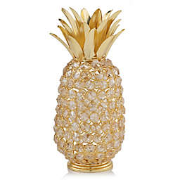 HomeRoots 5-Inch x 11-Inch Faux Crystal and Gold Pineapple
