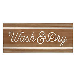 HomeRoots Modern Farmhouse Wash And Dry Wall Decor in Natural Wood