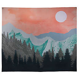 HomeRoots Relaxing Mountain Sunset Wall Tapestry in Multi
