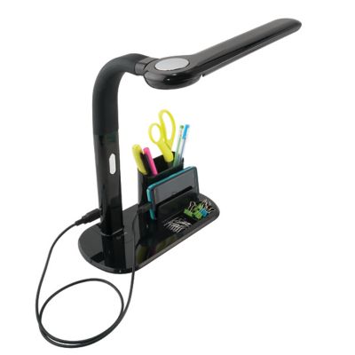 OttLite&reg; LED Pivoting Bankers Desk Lamp with USB Charging Port in Black