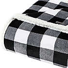 Alternate image 2 for Eddie Bauer&reg; Cabin Plaid Ultra Soft Plush Fleece Reversible King Blanket in Charcoal Plaid
