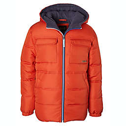 iXtreme Size 24M Heavy Expedition Hooded Puffer Jacket in Orange