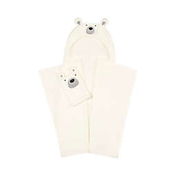 Marmalade™ Polar Bear Hooded Towel and Mitt Set in White/Grey
