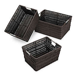 Rattique Storage Baskets in Espresso (Set of 3)