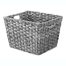 Whitmor Split Rattique® Large Tote Basket in Grey