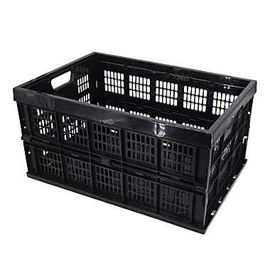 Simply Essential&trade; Large Collapsible Utility Crate in Black. View a larger version of this product image.