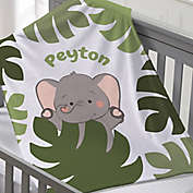 Jolly Jungle Elephant 30-Inxh x 40-Inch Personalized Fleece Baby Blanket