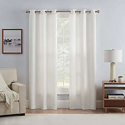 Eclipse Carter 63-Inch Draftstopper Grommet Window Curtain Panels in White (Set of 2)