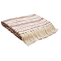 Mod Lifestyles Festive Stripe Throw Blanket in Red/White
