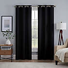Alternate image 0 for Eclipse&reg; Kylie 63-Inch Grommet 100% Blackout Window Curtain Panels in Black (Set of 2)
