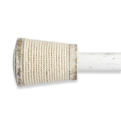 Bee &amp; Willow&trade; Micah Single Curtain Rod Set in Distressed White