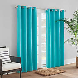 Sunbrella® Solid Canvas 96-Inch Grommet Indoor/Outdoor Window Curtain Panel in Turquoise