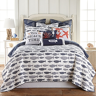 Levtex Home Bakio 3-Piece Reversible Full/Queen Quilt Set in Blue. View a larger version of this product image.
