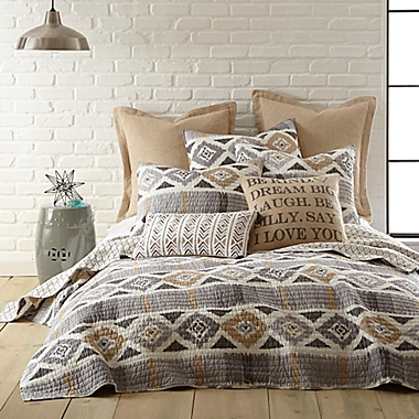 Levtex Home Kora Reversible King Quilt in Grey/Gold. View a larger version of this product image.