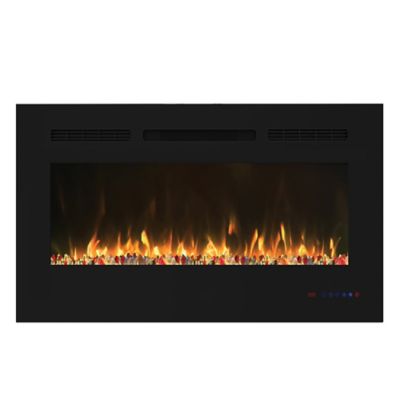 Boyel Living&trade; Built-In/Wall-Mount Electric LED Fireplace in Black