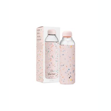 W&amp;P Porter 20 oz. Glass Water Bottle in Blush Terrazzo. View a larger version of this product image.