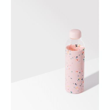 W&amp;P Porter 20 oz. Glass Water Bottle in Blush Terrazzo. View a larger version of this product image.