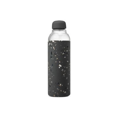 W&amp;P Porter 20 oz. Glass Water Bottle in Charcoal Terrazzo