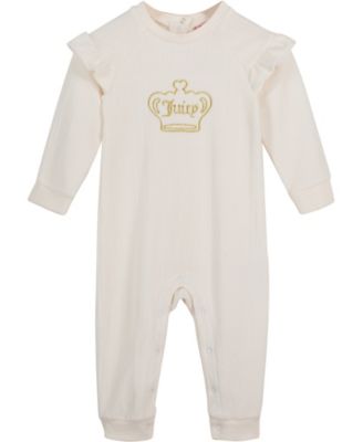 Juicy Couture® Velour Coverall in Ivory 