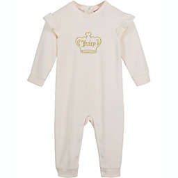 Juicy Couture® Velour Coverall in Ivory/Gold