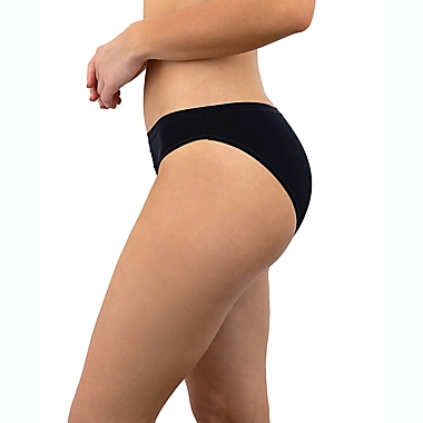 Saalt Large Leakproof Bikini Underwear in Black. View a larger version of this product image.