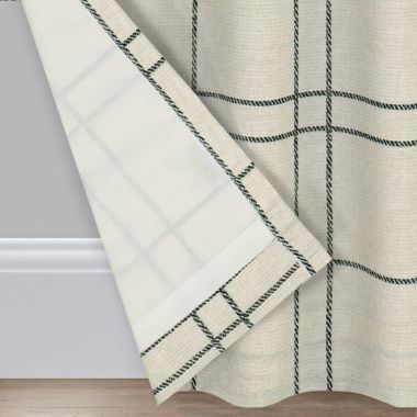 Simply Essential&trade; Altura Windowpane 84-Inch Grommet Curtain Panel in Ivory (Single). View a larger version of this product image.