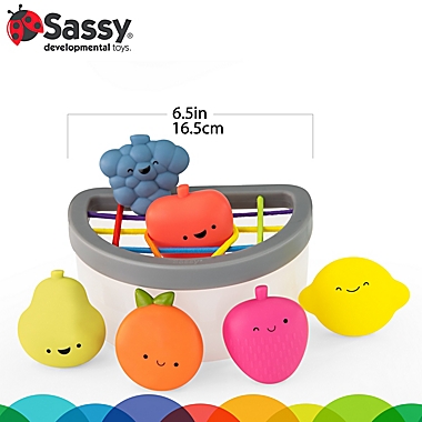 Sassy&reg; Fruit Fill &amp; Spill Textural Fruits 6-Piece Set. View a larger version of this product image.