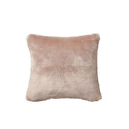 Waterford® Travis Faux Fur Square Throw Pillow in Blush