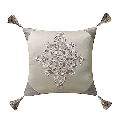 Waterford® Travis Medallion Square Throw Pillow in Mocha | Bed