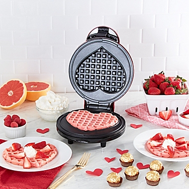 Dash&reg; Express Heart-Shape Waffle Maker in Red. View a larger version of this product image.