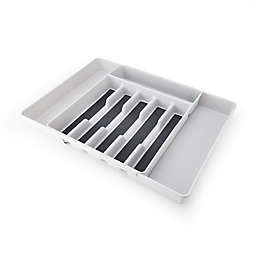 Simply Essential™ Expandable Cutlery Tray in Light Grey/Dark Grey