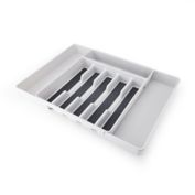 Simply Essential&trade; Expandable Flatware Organizer in Light Grey/Dark Grey