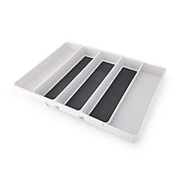 Simply Essential™ Expandable Utensil Tray in Light Grey/Dark Grey