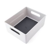 Simply Essential&trade; Non-Skid Cabinet Storage Bin in Light Grey/Dark Grey