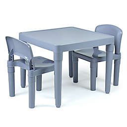 Humble Crew Kids Plastic Table and Chair Set in Grey