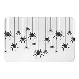 Designs Direct Hanging Spiders 21" x 34" Halloween Bath Mat in Black