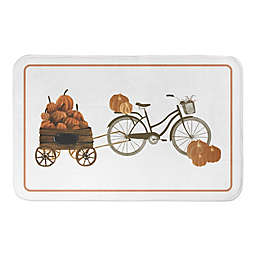 Designs Direct 21" x 34" Pumpkin Bike Bath Mat in Orange