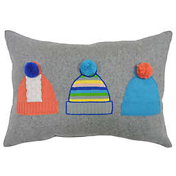 H for Happy™ Winter Hats Oblong Christmas Throw Pillow in Grey