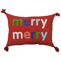 H for Happy™ Merry Merry Oblong Christmas Throw Pillow in Red