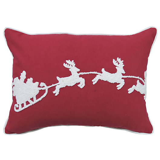 Alternate image 1 for Bee & Willow™ Holiday Santa Sleigh Oblong Throw Pillow in Red