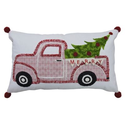 Bee &amp; Willow&trade; Merry Tree Oblong Christmas Truck Pillow