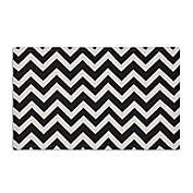 Simply Essential&trade; Chevron 32-Inch Woven Kitchen Mat in Black