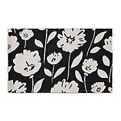 Simply Essential&trade; Floral 32-Inch Woven Kitchen Mat in Black
