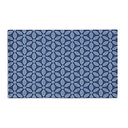 Simply Essential™ Mosaic 32-Inch Woven Kitchen Mat in Blue